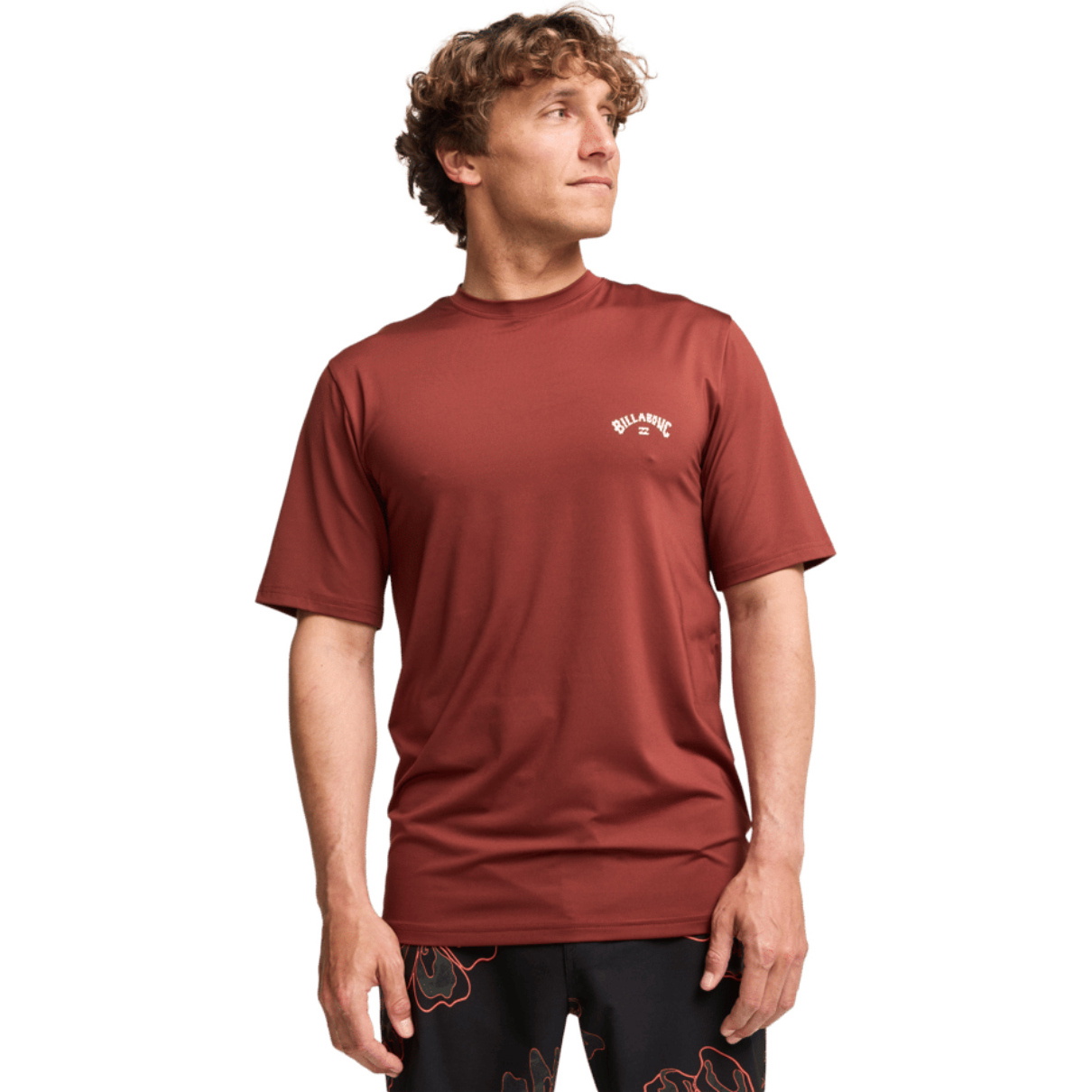 2026 Billabong Mens Arch Wave Short Sleeve Rash Vest EBYWR03019 - Burnt Red